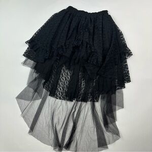 Poizen Industries Black Lace Sheer Gothic Punk Mini Skirt Size Small